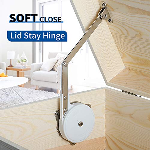 RUYUFE Lid Stay Hinge Soft Close Safety Lid Support Toy Box Hinge for Kitchen Cabinet of Top-Upward Opening Top Flap Doors - Image 2