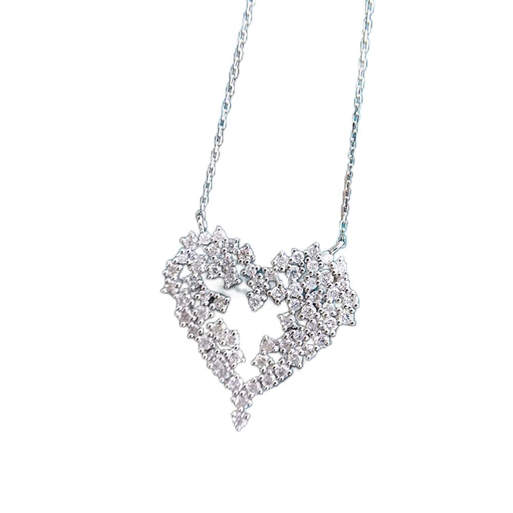 Biżuteria damska Hollow Heart Diamentowy wisiorek 100% prawdziwy urok Wisiorki ślubne Naszyjnik dla kobiet Party Choker Made in China