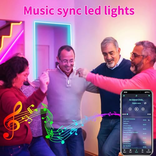 Image of 50ft Outdoor Waterproof Led Strip Lights,IP68 Waterproof Led Rope Lights with IR Remote&App Control,Music Sync and Color Changing LED Rope Lights for Bedroom,Roof,Pool,Balcony