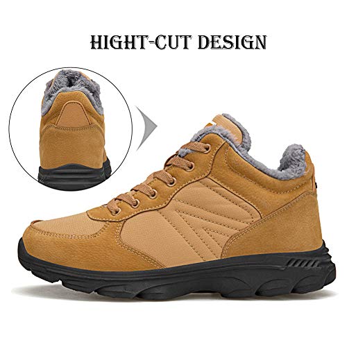 Image of UPSOLO Mens Winter Trekking Backpacking Snow Boots Water Resistant Shoes Anti-Slip Fully Fur Lined Casual Lightweight Hiking Boot