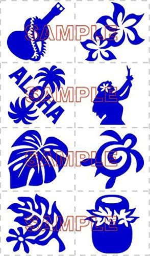 Amazon ハワイアンディケールステッカー アロハデザイン タイプb ホワイト シール ステッカー 文房具 オフィス用品