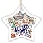 City of North Pole Alaska Artistic Christmas Ornament, Decorated Ceramic Souvenir With Santa and Elf Themes (Star)