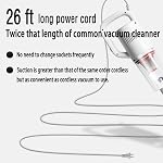KEROMEE Nettoyeur à aspirateur portatif à cordon de bâton 26ft Cord Balai électrique pour les cheveux d'animaux de compagnie Plancher en bois franc Cat Litter Nettoyage maison