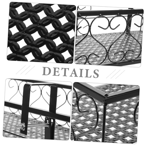 Portavaso da balcone in metallo, 50 x 25 x 12 cm, resistente alle intemperie, supporto per fiori da appendere, nero, per risparmiare spazio, giardinaggio e fette
