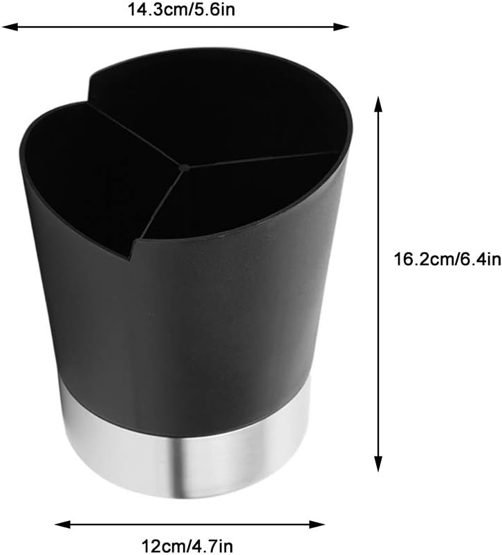 Gavigain Straw Holder Dispenser with Stainless Steel Base Coffee Stirrers Holder for Counter, Drinking Straw, Kitchen, Coffee Bar, Party 6.4" x 5.6", Black