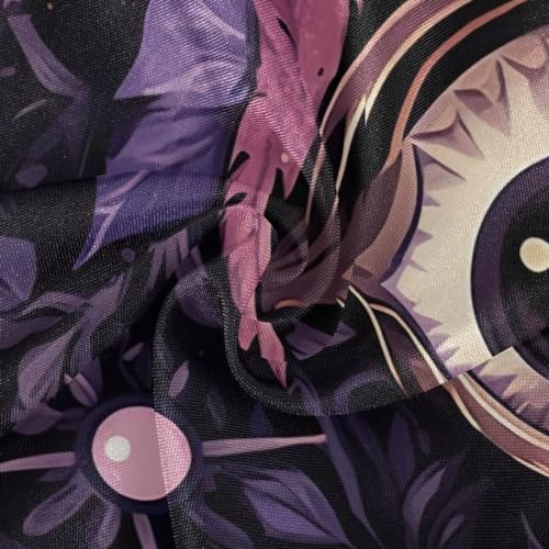 Wajiw 60 Inch Indoor Outdoor Round Tablecloth with Umbrella Hole and Zipper Waterproof Patio Table Cover for Camping Dining Room Party Outdoor Picnic,Eyes Floral