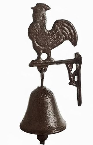 zeitzone Türglocke Hahn Glocke Landhausstil Gusseisen Rustikal Antik-Stil Braun