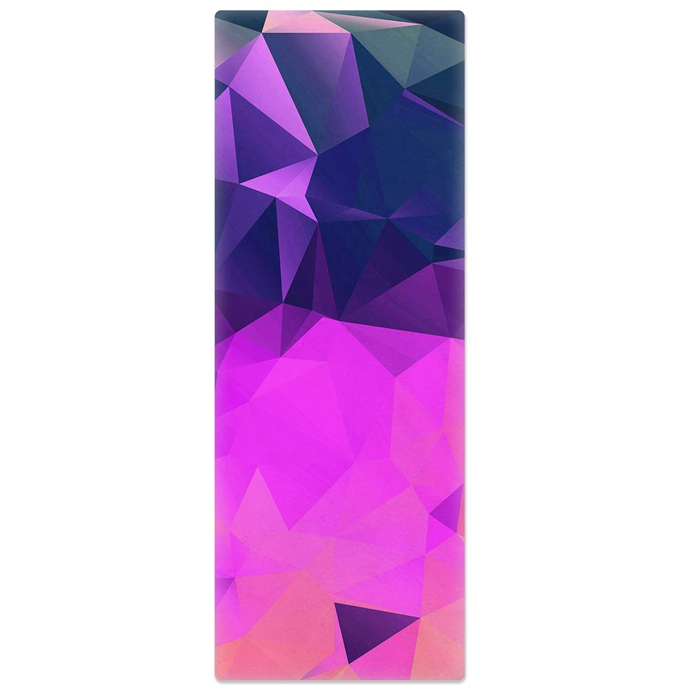 HUGS IDEA - Esterilla de yoga de ante ultrafina de 2 mm para equipo de fitness, antideslizante, 183 x 68 x 0,2 cm, color Geométrico Púrpura, tamaño talla única