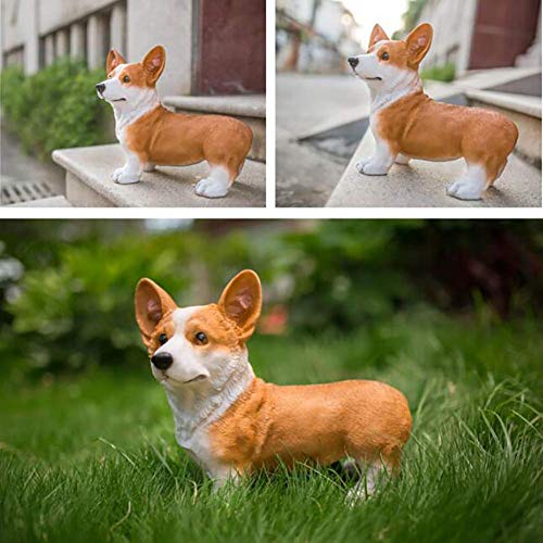 Figurines de chien corgi pour aménager une terrasse extérieure noire