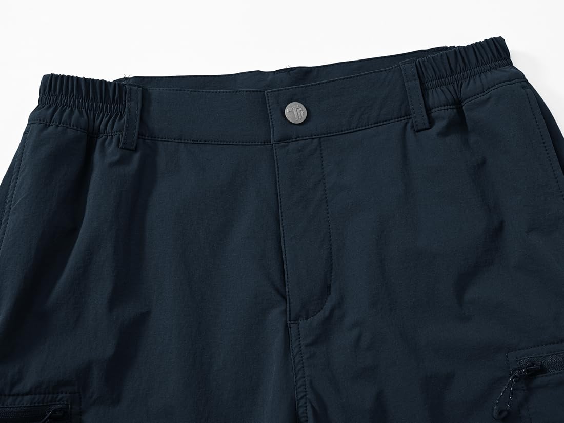 donhobo Short pour femme - Séchage rapide - Respirant - Pantalon de randonnée - Sport - Pantalon cargo d'été - Bermuda - Loisirs, bleu marine, S