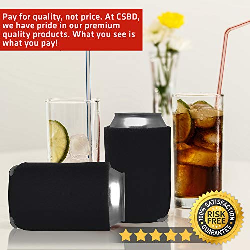 CSBD Beer Can Coolers Sleeves, Soft Insulated Reusable Drink Caddies for Water Bottles or Soda, Collapsible Blank DIY Customizable for Parties, Events or Weddings, Bulk (Christmas Party 12 Pack)