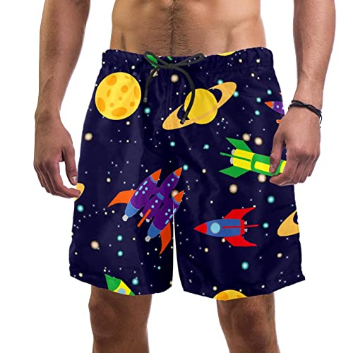 Maillots de bain pour hommes short de plage à séchage rapide à motif fusée