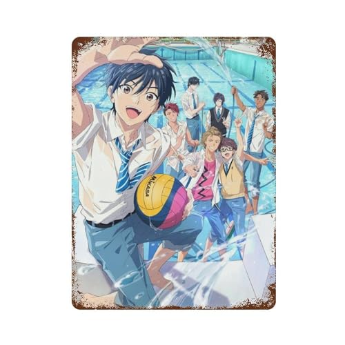 KSOXDAITIP Póster de anime RE-MAIN para decoración de pared, póster de metal moderno para decoración del hogar, póster de metal para decoración del hogar, bar, tienda, letrero vintage, regalo de 15.7