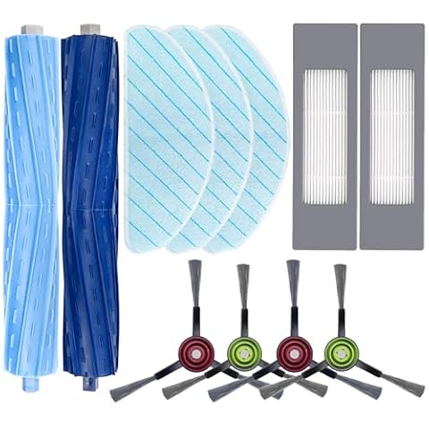 Zestaw 11 zestawów zamiennych do Ecovacs Deebot OZMO T9 AIVI, T9 AIVI +, T9 PRO, T9 MAX, 2 główne szczotki, 3 ściereczki do mopa, 2 filtry, 4 szczotki boczne