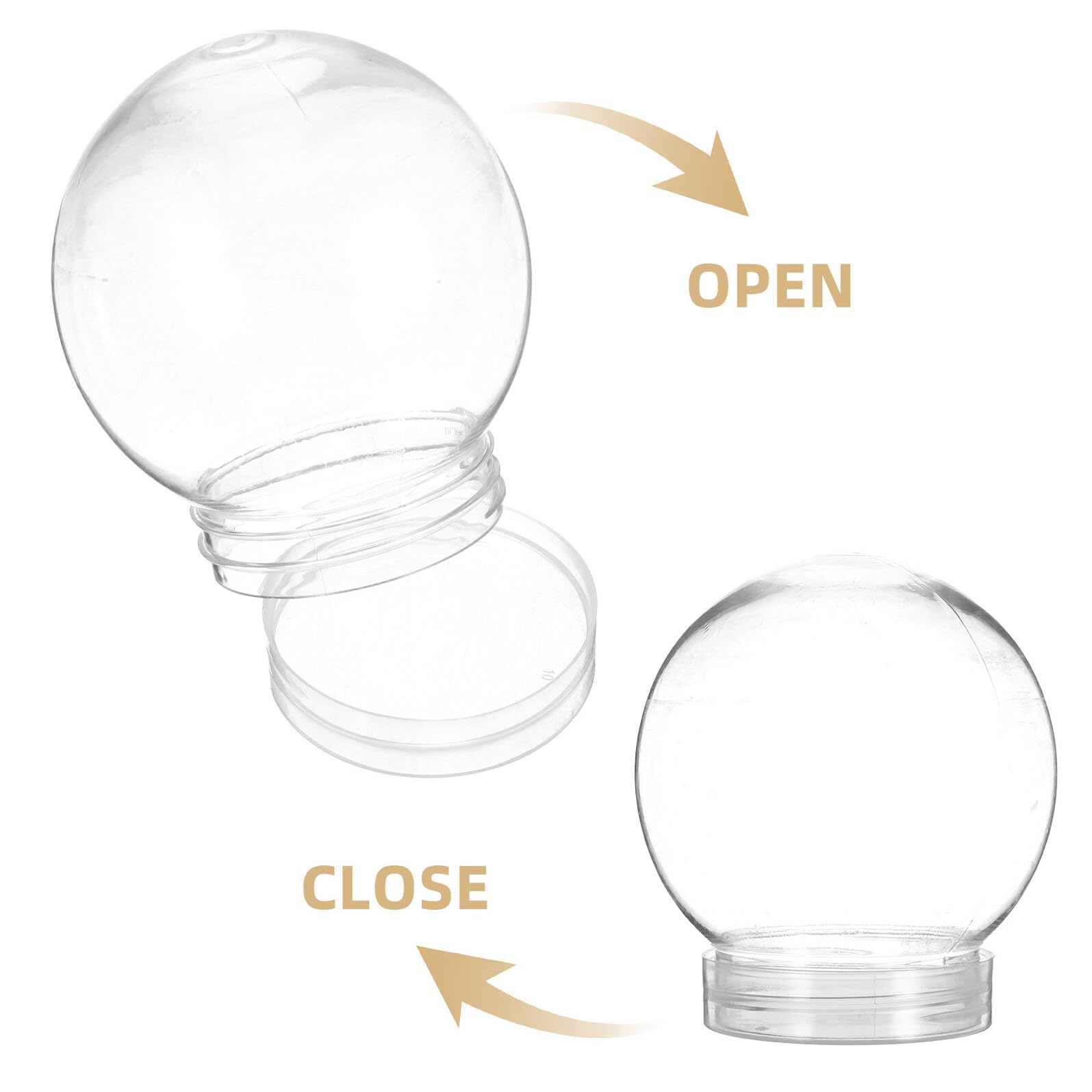 VALICLUD Bolas de Nieve de Plástico Transparente para Hacer Tú Mismo 20 Piezas de 270 Ml con Tapa de Rosca Diámetro 52 MM y Altura 88 MM Adornos Rellenable para Manualidades Navideñas y