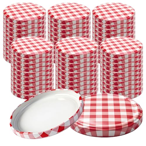 60 Stück Twist off Deckel TO 82 rot: Schraubdeckel für Gläser, Rot-Weiß Kariert Ersatzdeckel, Deckel für Marmeladengläser, Einmachdeckel für Einmachgläser und Lebensmittelaufbewahrung in Küche 60 Stück Twist off Deckel TO 82 rot: Schraubdeckel für Gläser, Rot-Weiß Kariert Ersatzdeckel, Deckel für Marmeladengläser, Einmachdeckel für Einmachgläser und Lebensmittelaufbewahrung in Küche