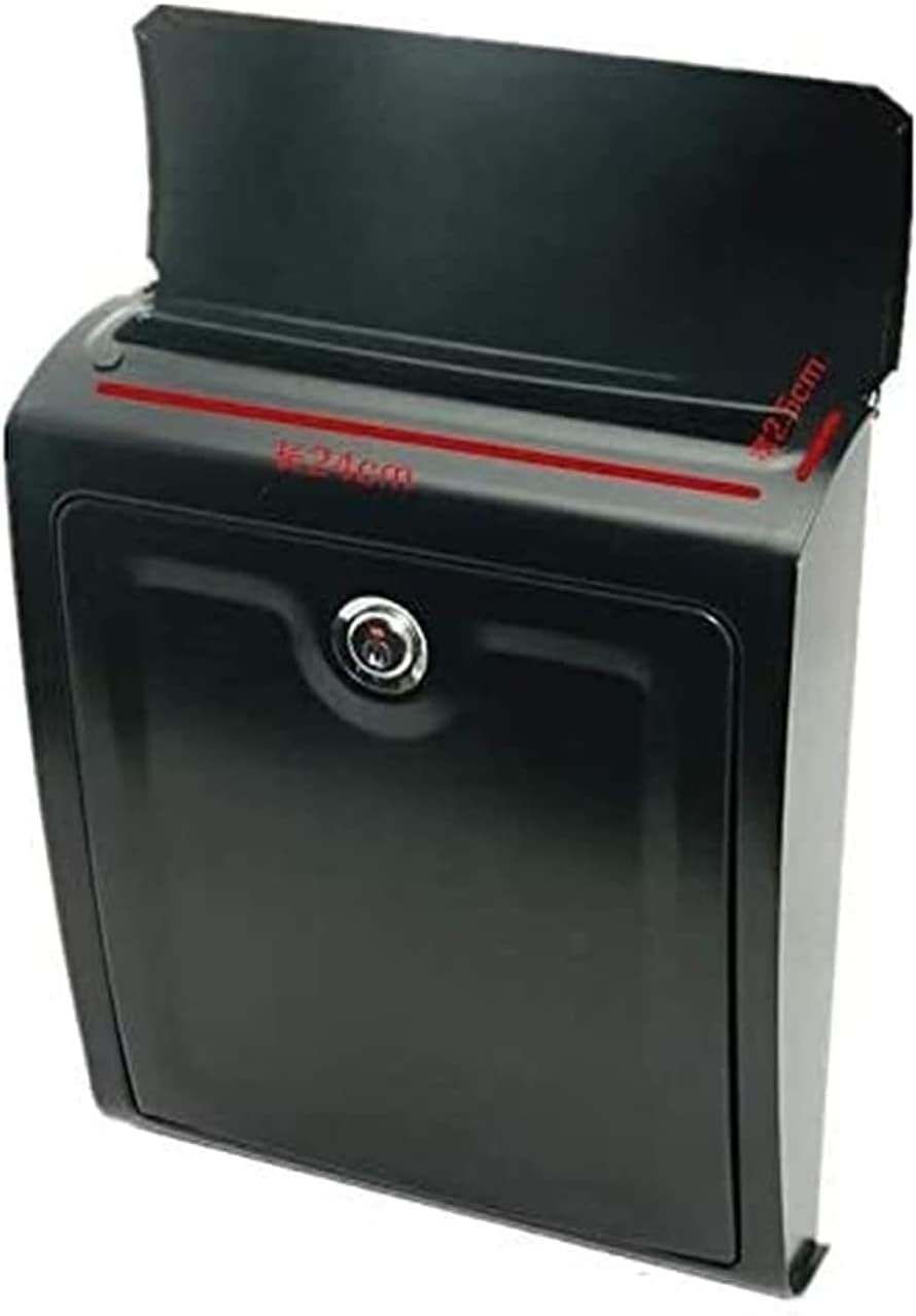 REMYS Suggestion Box Business Drop Boxes Donation Box Locking Wall Mount Mail Box, Modern Mailbox,Letterbox, Postbox Black Mailbox Black Drop Box