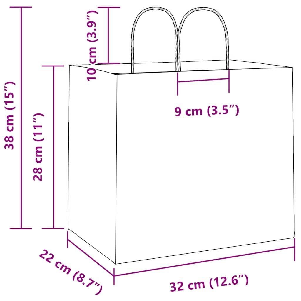 Papiertragetaschen Weiß 32x22x28 cm aus Kraftpapier 250 Stück mit Papierseilhenkeln Tragetasche vielseitig für Geschenk, Party, Hochzeit, Geburtstag, Weihnachten
