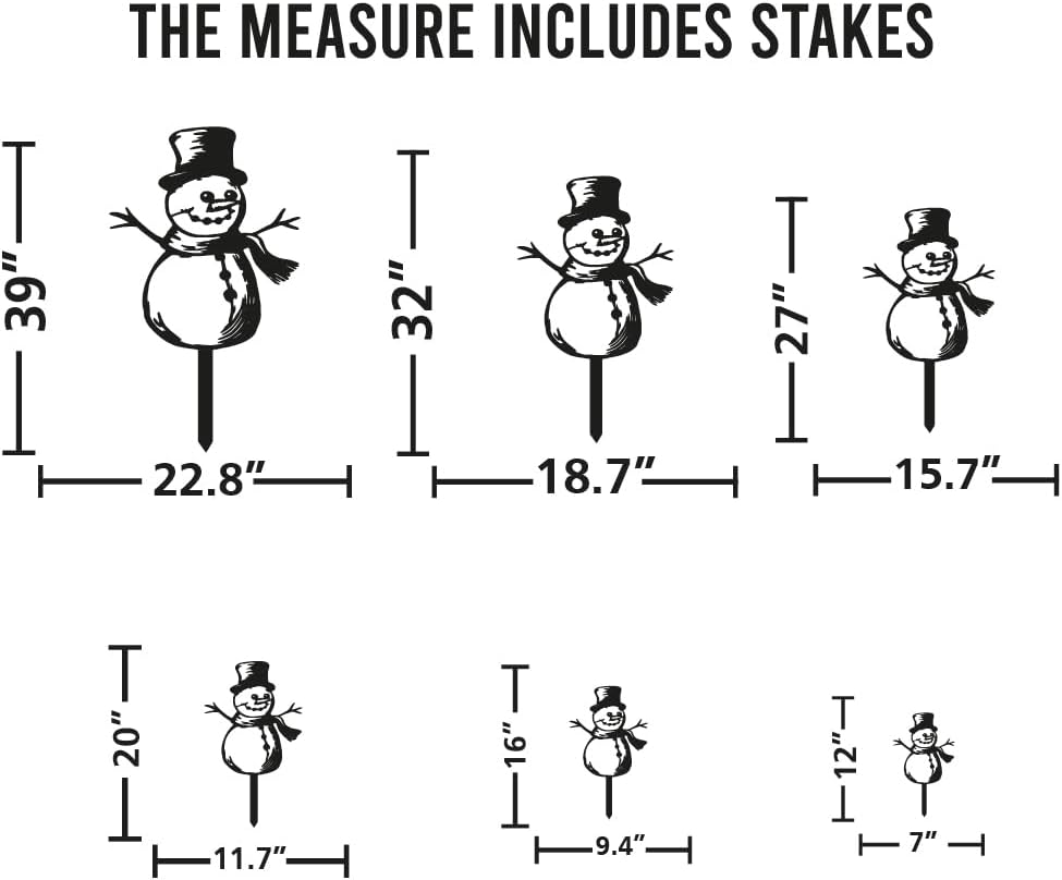 Metal Snowman Garden Sign with Stake, Christmas Snow Man Decorative for Outside, Winter Yard Art, Signs for Garden Home Lawn Patio Porch Front Door, Holiday Xmas Decoration, Snow Man Christmas Gifts