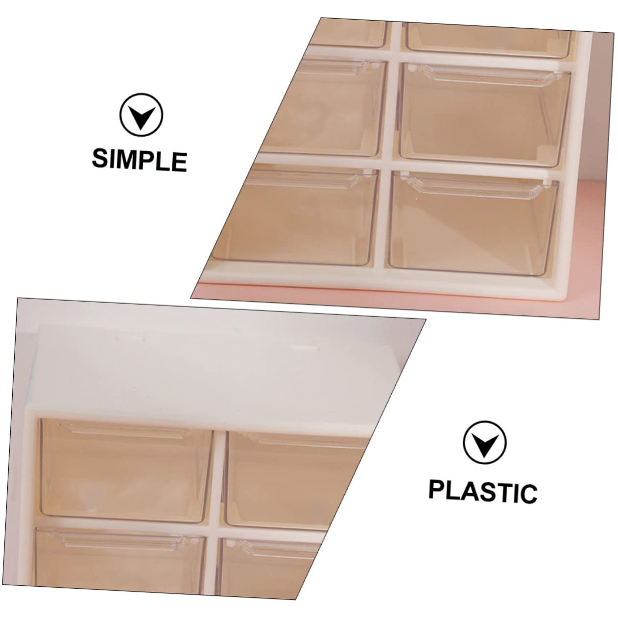 Ciieeo 2pezzi Scatola Organizzatrice Da Scrivania Plastica Con Scomparti Multipli Portaoggetti Per Cancelleria e Cosmetici Design Trasparente e Resistente Per Ufficio e Casa Bianco