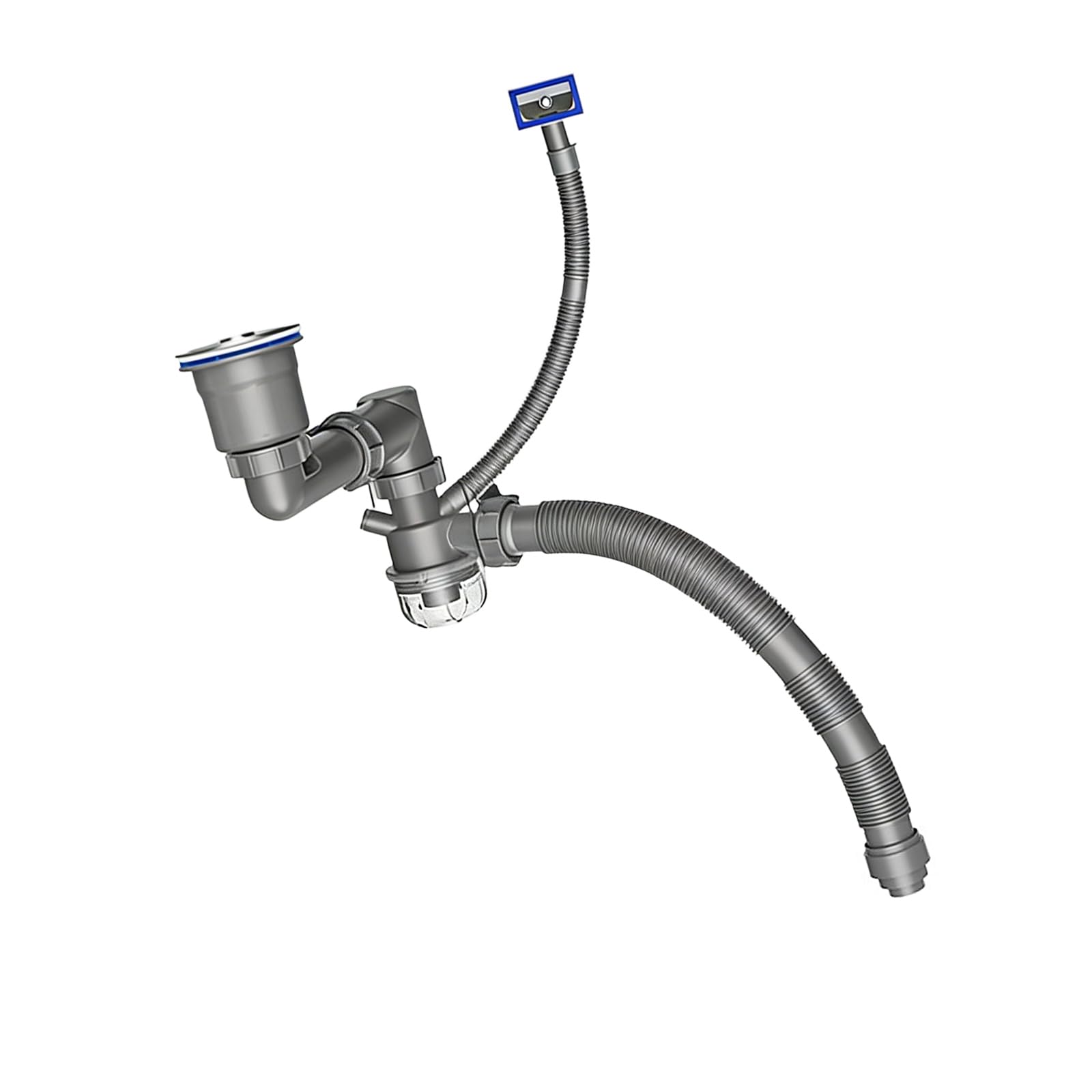 Elnwnnkc Upgraded Model Length Steel Sink Drain Pipe With Blocking Technology Waterproof Sink Link For Hassle Easy Setups Permanent Kitchen Drain Pipe