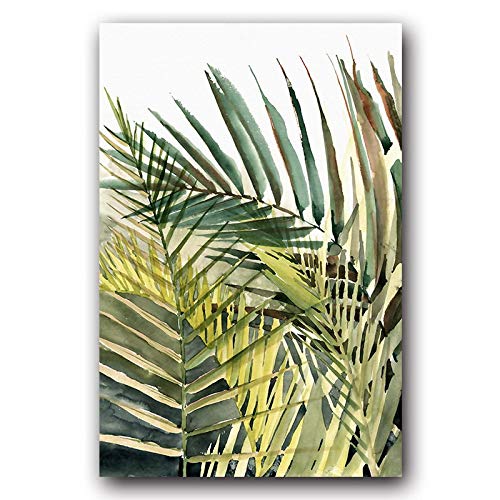 Pintura de lienzo de plantas estilo nórdico, decoración de pared con póster de paisaje 2