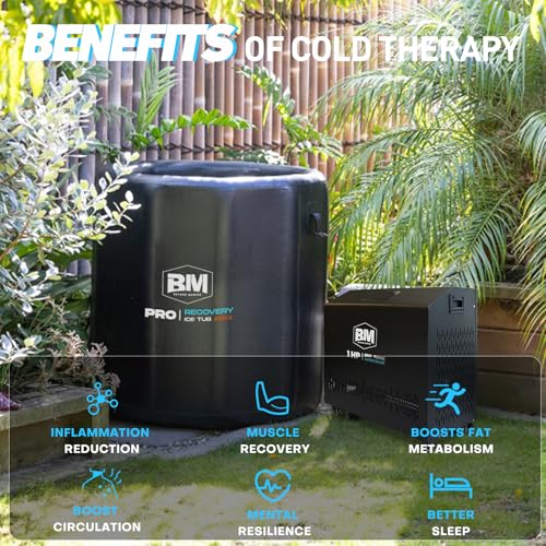 Inflatable Cold Plunge Tub with Chiller, 1 HP Water Chiller for Ice Bath Tub, Hot & Cold Mode Machine with Ozone, Smart WiFi, Dual Filters, Fast Cooling, 130 Gallon, 39" L x 39" W x 35.4" H