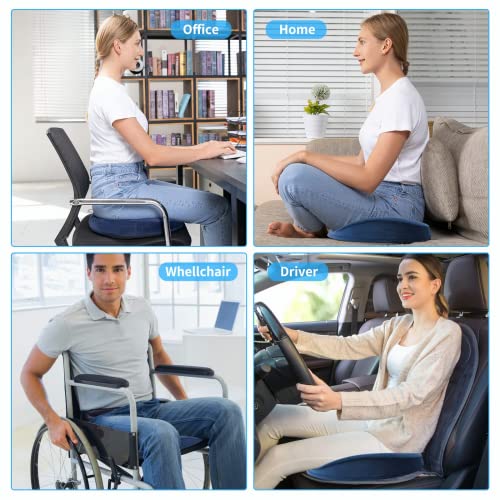 Saheyer Seat Cushion For Tailbone Pain Relief, Donut Pillow For Sciatica Nerve Pain Relief, Hemorrhoid Pillow Butt Pillow For Office Chair Car Long Sitting Comfort（Black） #TOP5