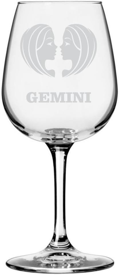 Zodiac Symbol Etched All Purpose 12.75oz Wine Glass Aries