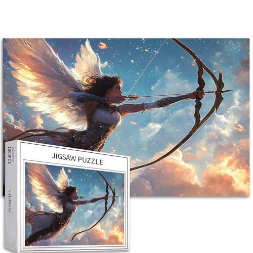 Puzzle de 1 000 pièces pour adultes - Scène de tir à l'arc long - Puzzle artistique - Jeux d'activités familiales - Puzzle coloré pour décoration d'intérieur - 68,6 x 50,8 cm