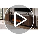 Luxury Fluted TV Stand with Fireplace, 70 inch, Brown image 7