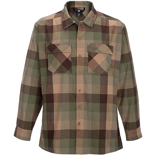 Vertx Last Line Mens Long Sleeve Plaid Flannel Tactical Shirt with Pockets Built for Concealed Carry, CCW, and Daily Wear