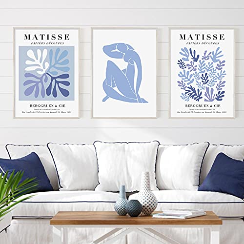 Affiches Matisse exposition bleu floral toile peinture mur Art salon maison 50x70cm