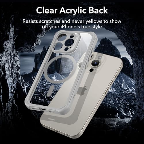 ESR for iPhone 15 Pro Max Case, Compatible with MagSafe, Full-Body Military-Grade Drop Proof Case for iPhone 15 Pro Max with Built-in 9H+ Tempered Glass Screen Protector, Clear Grey by ESR - Image 7