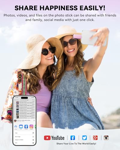 Image of MFi Certified Flash Drive for iPhone iPad 256GB, Photo Stick for External Memory Storage, Easily Back Up and Save Photos Videos, USB Memory Stick Thumb Drive for iPhone /iPad /Android /PC (Purple)