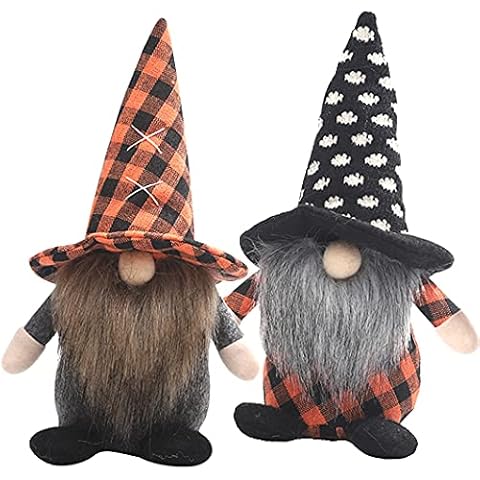 2 Piezas de Muñeco de Peluche de Gnomo de Halloween, Muñeca sin Rostro con Barba Larga Cover