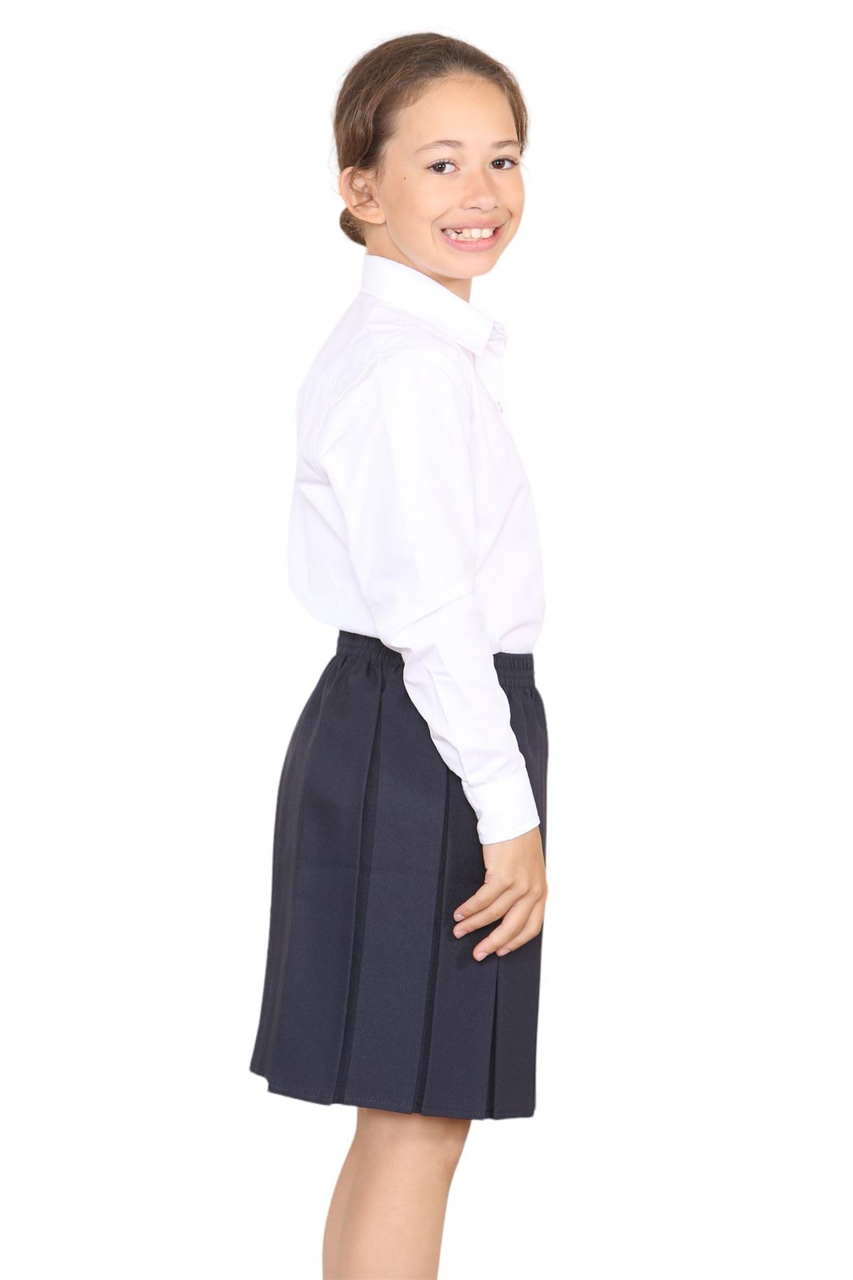 Vestito da scuola con gonna a pieghe a tutto tondo elasticizzata, per ragazze Marina Militare 11-12 Anni