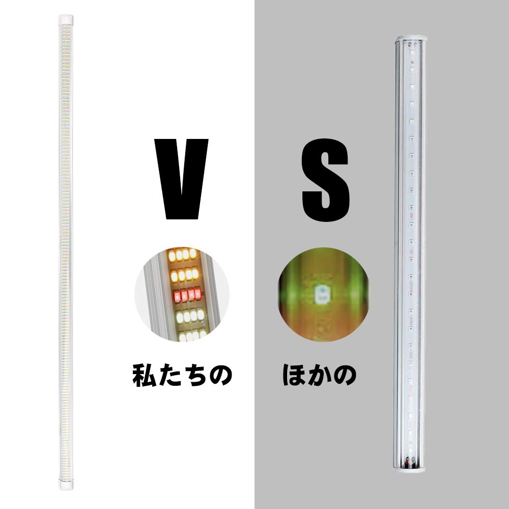 Amazon.co.jp: Esbaybulbs 植物育成ライト 暖色系 60W 長さ120CM 三本