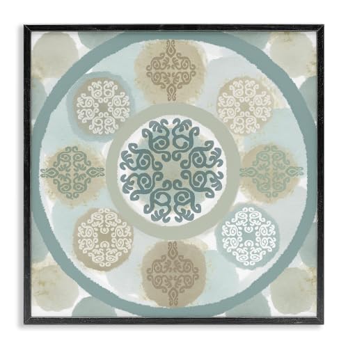 Boho Mandala Fractal, 12 x 12 Inch Framed Giclée Print