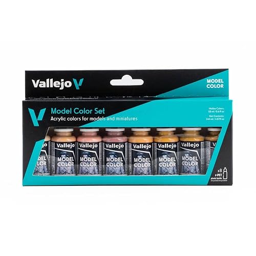 Vallejo - Model Color Face & Skin Tones Set | Modeling Acrylic Paints | 8 bottles x 18 ml (0.60 fl.oz.)