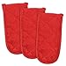 DII Cotton Terry Pan Handle Sleeve, 6x3" Set of 3, Heat Resistant and Machine Washable Handle Cover for Kitchen Cooking and Baking-Red