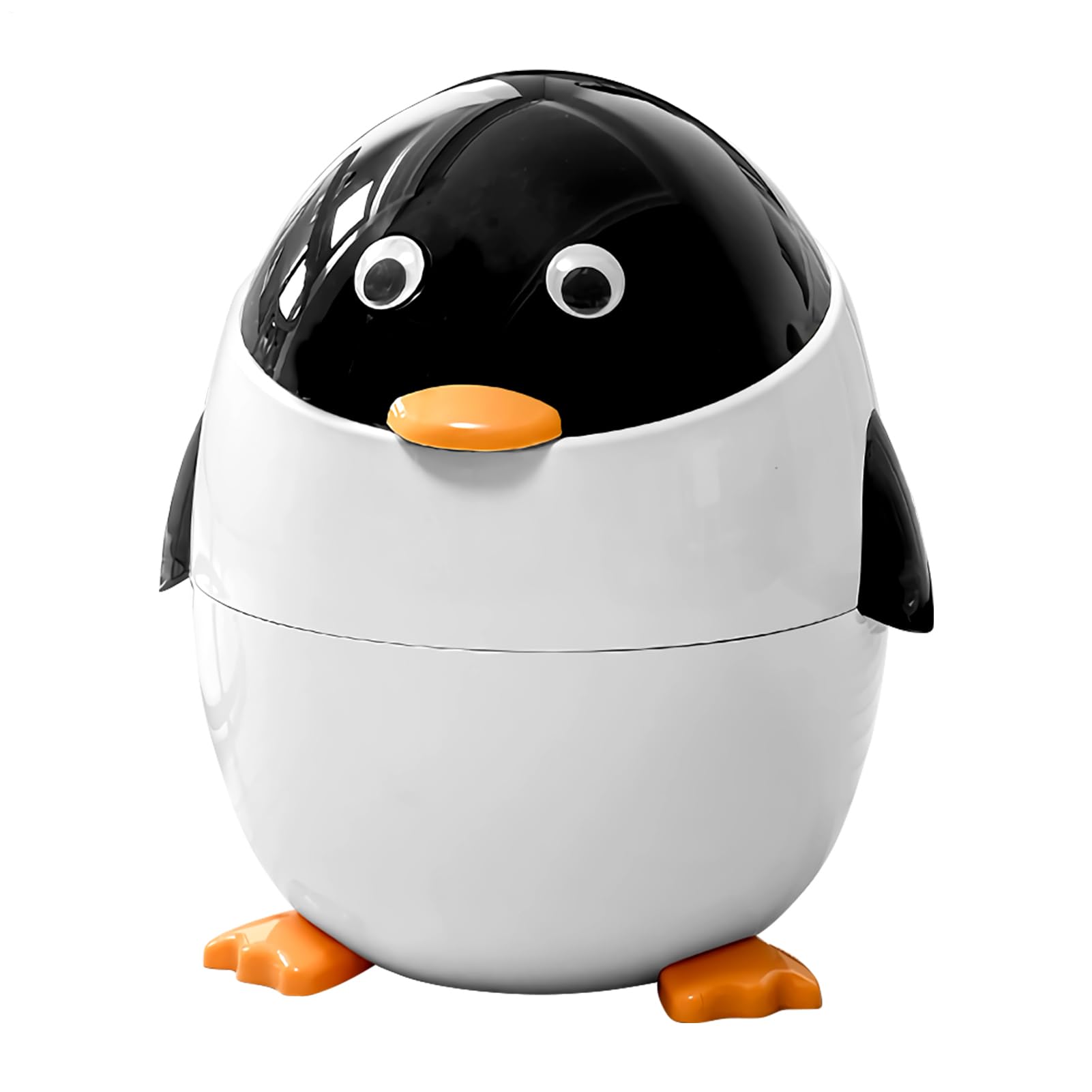 Penguin -Müll kann - süßer Tierabfallbehälter, kompakter Tischmüllbehälter | Dekorative Heimbüros Schreibtisch Mini -Mülleimer, pinguinförmiger Müllkorb mit Schwungdeckel für Schlafzimmer Küch