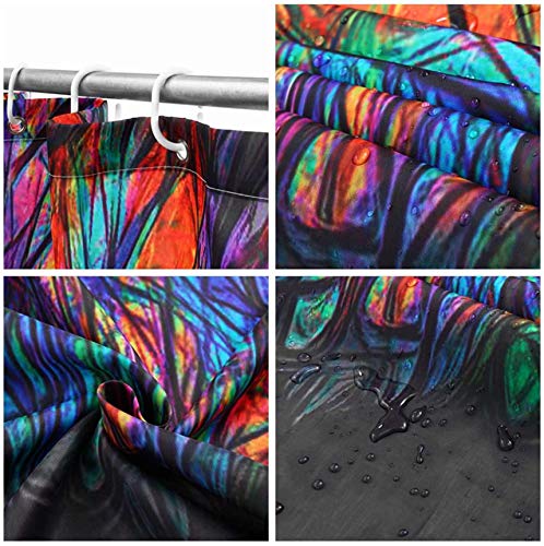 4Pcs Ethnic Mandala Türkis Duschvorhang Set Für Badezimmer Abstrakt Blumen Bad Vorhang Mit Matte Teppich Teppich Home Decor Geschenk 180 * 180Cm – Bild 7