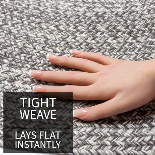 Tapete trenzado gris marfil 4x6 ft Super Area Rugs miniatura 6