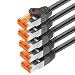 Produktbild mumbi LAN Kabel 0,5m CAT 7 Rohkabel Netzwerkkabel S/FTP PimF CAT7 Rohkabel Ethernet Kabel Patchkabel RJ45 0,5Meter, schwarz 5er Set