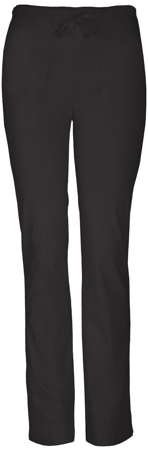 Cherokee Women's Mid-Rise Slim Drawstring Pant, Black, Medium