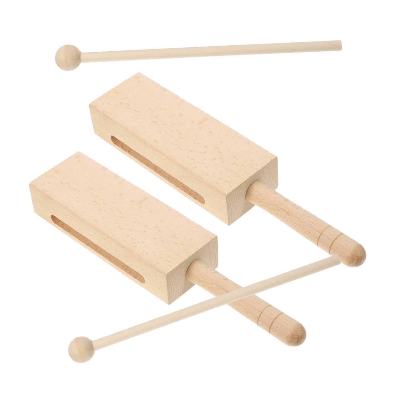 FUNOMOCYA Wooden Block Percussion Sticks Hand Percussion Blocks Rhythm Instrument for Skill Levels
