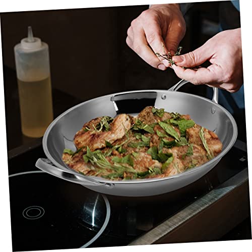 Wok pequeño de acero inoxidable con doble asa miniatura 6
