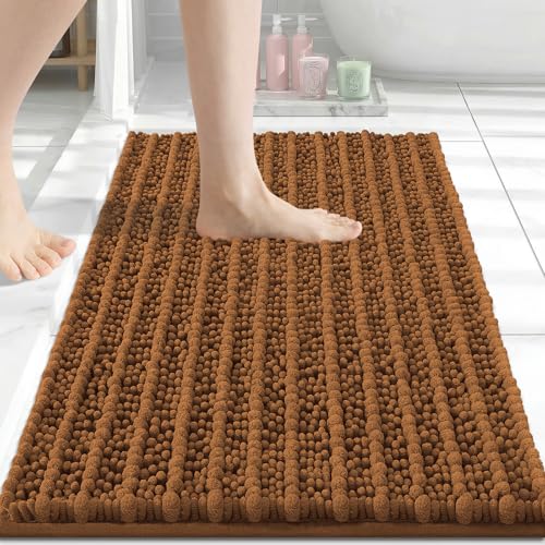 Image of Arotive Luxury Small Bathroom Rugs 24x16, Extra Soft Thick Absorbent Shaggy Chenille Bath Rugs, Machine Wash Dry, Bath Mats for Bathroom Floor, Tub and Shower, Home Decor Accessories, Ochre