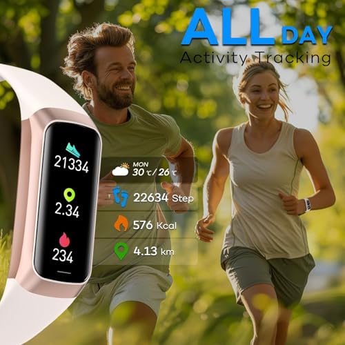 Image of Fitness Tracker,2025 Smart Watch with Blood Pressure Heart Rate & Sleep Monitor IP67 Waterproof Step Calorie Counter Pedometer Fitness Activity Watch for Men Women Android iOS Phone (Pink)